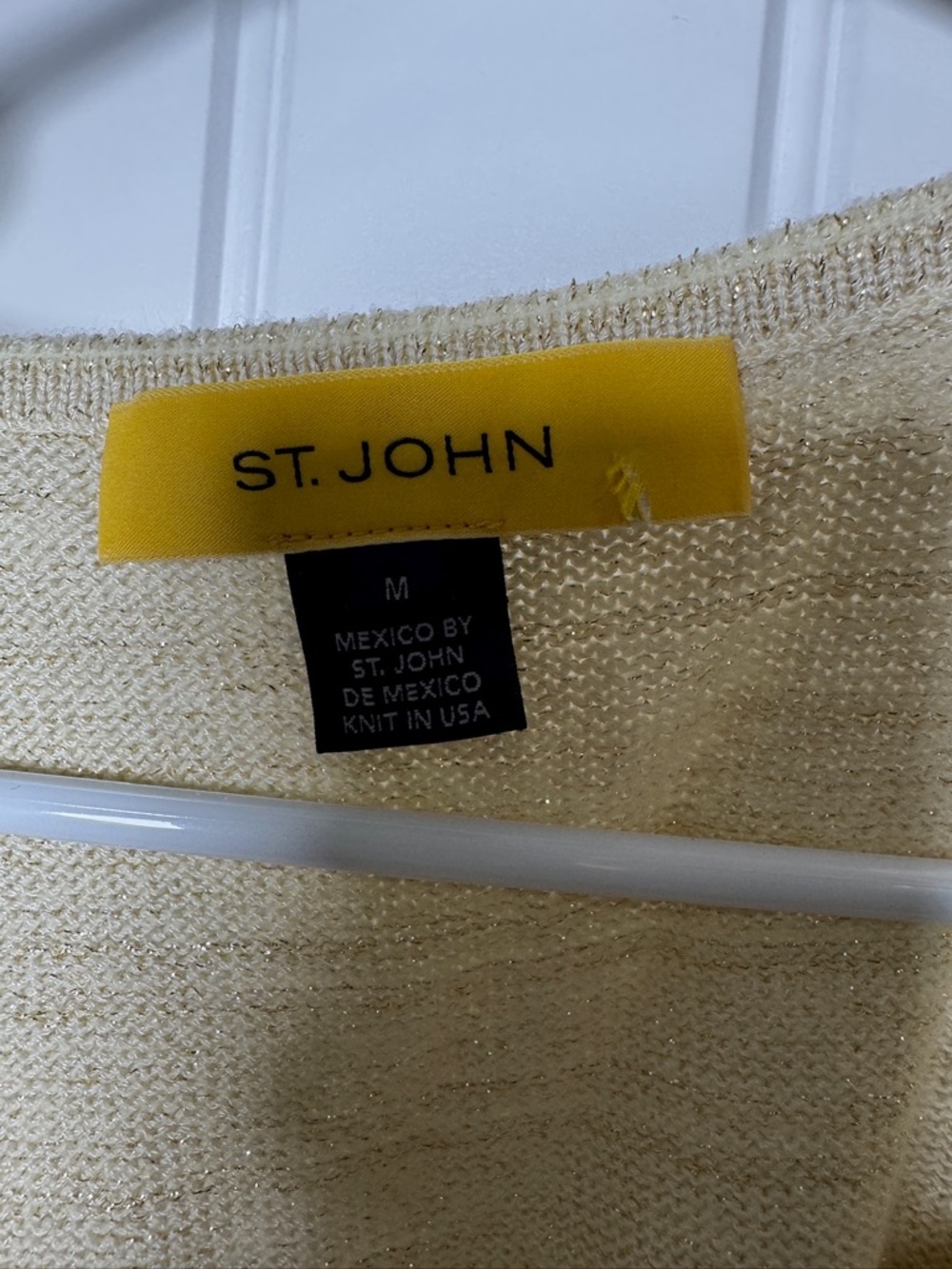 St. John Cream Knit Sleeveless Top - Picture 2 of 5